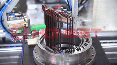 红桃国际自主研发新能源汽车扁线电机定子生产线