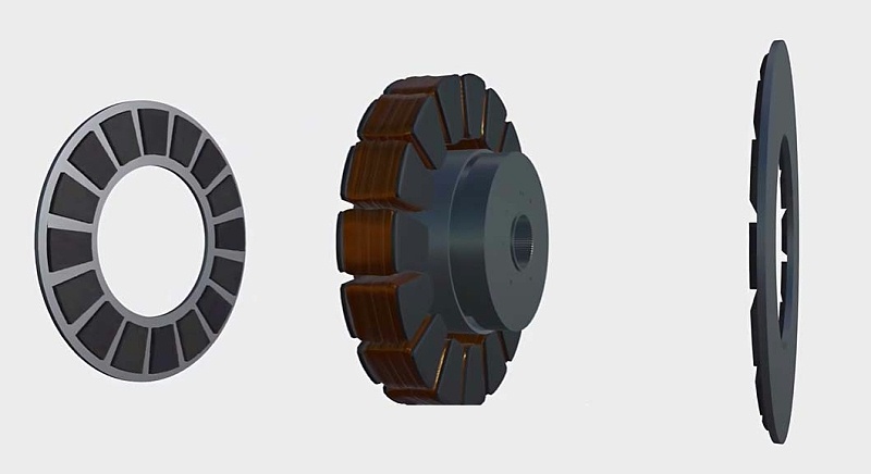 轴向磁通电机扁平结构